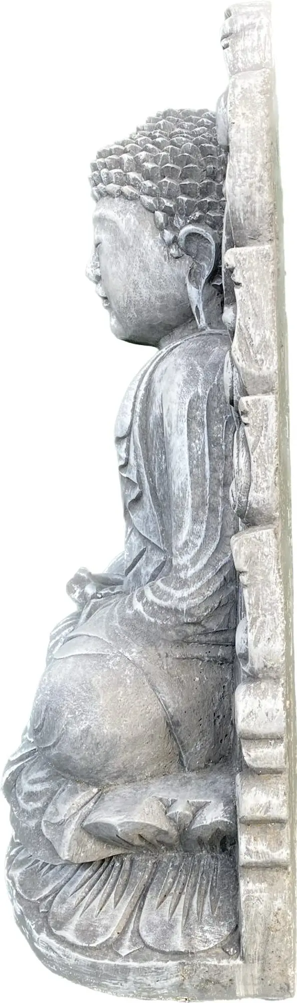  Product image 6 of the product “Bodhi - Buddh, seated in front of relief, 52 cm H | cast stone ”
